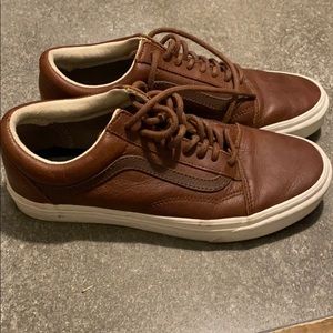 Brown leather vans
